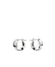Twisted ring earrings One size White