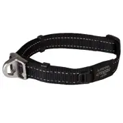 Rogz Safety Magnetic Buckle Adjustable Dog Collar Black Large