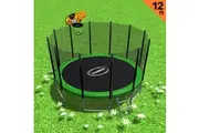 Blizzard 12ft Trampoline Green with Basketball Set