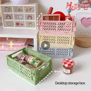 Crate Storage Box Plastic Storage Container Collapsible Basket Home Storage Supplies Desktop Cosmetic Stationery Organizer Boxes
