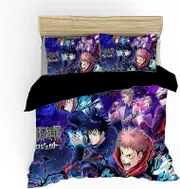 o1561 Anime -Jujutsu -Kaisen -Bedding S-et Japan A-nime B-ed L-ine for Kids- Teen Duvet Cover -Home Text-ile Bed- Cover Set Pillowca,A-933,Full:79x90