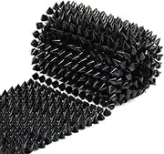 Jerler Sew Stitch on Spikes for Arts and Crafts Decoration, Mesh Rivets Studs Beads Cone Spoke Trim Punk Rock with Flat Back for Jacket, Clothing, Shoes and Performance (1 Yard, Black)