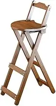 Folding Bamboo Bar Stools, Kitchen Counter Height Stools with Backrest Footrest, Portable Tall Bar Chairs Collapsible Stools for Home Kitchen Island Breakfast(Teal,Medium)