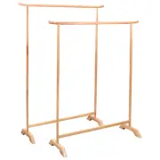 Clothes Racks 2 Pcs Solid Oak Wood oak Garment Racks
