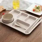 1 Set Delicate Plate Wheat Straw Bowl Rice Plate Flatware Set _ch