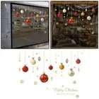 Home Decoration Gold Snow Color Ball Snowflake Decal Christmas Static Stickers