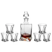 Dancer Glass Whiskey Bottle Decanter 1000ml with 6 X 300ml Tumblers Kit
