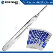 10 Sterile #23 Surgical Blades with FREE #4 Scalpel Knife Handle Medical Dental