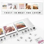 Elil Instax Mini Wall Frame 9" x 40" Acrylic Floating Frame with Personalized Message, Large Family Picture Frames Collage Wall Decor for Instax Mini Films Instax Square Film and Wide Film