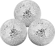 Decoration Mosaic Glass Ball 3.35 Inch Orbs Centerpiece Crack Sphere Balls 3pcs Silver Solid Crackl Mirror Globe Christmas Thanksgiving Table Modern Ornament