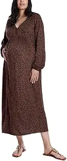 [Motherhood Maternity] Motherhood Womens Long Sleeve Button Front Midi Dress
