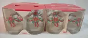 Vintage Libbey Christmas Double Old Fashioned Glasses Set of 8 NIB