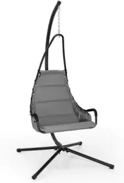 Hanging Chair W/Stand, Hammock Swing Chair W/Extra Large Padded Seat, Heavy-Duty