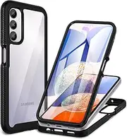 CENHUFO for Samsung A14/A14 5G Case Built-in Screen Protector, 360 Full Body Protective Rugged Bumper Phone Shockproof Case for Samsung Galaxy A14 5G/4G-Black
