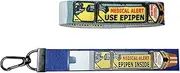 Set of use Epipen elastic Wrist band wristband/Key tag gift Medical Alert Holder