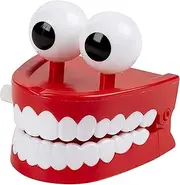 Wind Up Big Teeth Clockwork Teeth Creative Strange Tricky Desktop Ornament Children's Toy Gifts 13cm 109252134 (Multicolor, One Size)