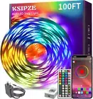 KSIPZE 100Ft Led Strip Lights RGB Music Sync Color Changing, Bluetooth Led Light