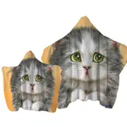 Cats Cute Faces Drawings the Regretful Grey Kitten Towel with Hood