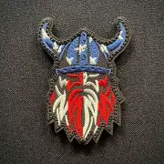 AMERICAN PATRIOT VIKING MAN USA Military Morale Embroidered Patch Hook & Loop