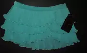 NWT Bloch Ballet Dance Teal 3 Tier Pleated Georgette Skirt Child 8/10 CR5090