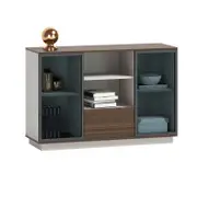 Modern Home ANDERS Credenza Cabinet 120cm(W)x40cm(D)x80cm(H) - Hazelnut & Beige