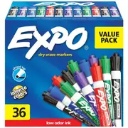 Expo Whiteboard Markers Chisel Tip Assorted 36 Pack