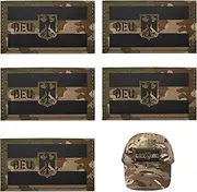Pack of 5 Germany IR Infrared Reflective Patches Velcro Military Reflective Germany Flag Patch German Army Patch Velcro Patches for Backpacks Military Sticker Badge Velcro Straps
