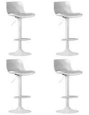 [Artiss] x4 Leather Bar Stools in White
