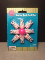 Easter Bunny Rabbit Jacks and Ball Set, Basket filler