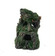 Aquatopia Tree Stump Face With Moss Ornament (AQT62616)