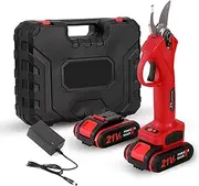 TacSaw Power Shears, 2025 Upgraded Electric Pruning Shears for Gardening, Portable Cordless Pruning Shear for Gardening Tree Branches, Fruit Trees, Yard Branches (Red,1*Battery)