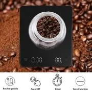 Rechargeable Mini Coffee Scale with Timer 3kg/0.1g High Precision Digital Scale