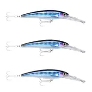 3x Rapala 16cm X Rap Magnum 30 Deep Diving Trolling Lures - HD Bonito