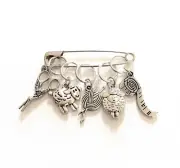 Stitch Markers Knitting Notions Set on Metal Rings Gifts for Knitters Handmade