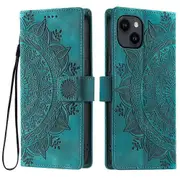 For iPhone 13 Case Imprinted Totem Skin Feel Wallet Leather Phone Cover