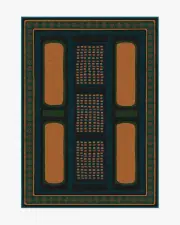 150' x 215' | Machine Washable Runner Rug | Kid & Pet Friendly | Indoor Rug | Nerissa Teal & Gold Rug by Architectural Digest | Ruggable