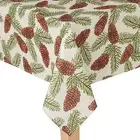 NEW St Nicholas Square Pinecone Oblong Fabric Tablecloth Christmas Holiday