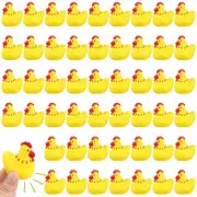 100 Pcs Rubber Chickens Bath Toy Bulk Mini Chicks Squeezable and Squeak Toys ...