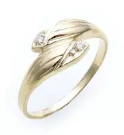 Women's Ring Real Gold 585 with Zirconia Ring Yellow Gold Quality