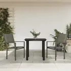 3 Piece Garden Dining Set Black Steel Textilene Outdoor Furniture Patio Ta 00742
