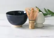 Dark Blue Matcha Set: Matcha Bowl, Bamboo Matcha Whisk, Ceramic Whisk Holder