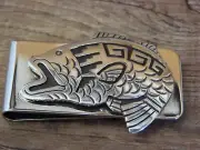 Navajo Indian Sterling Silver Big Mouth Bass Fish Money Clip - Sonny Gene