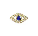 Meira T 14K Yellow Gold Blue Sapphire & Diamond Evil Eye Single Stud Earring
