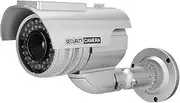 Dummy Fake Security Camera, Solar-Powered Surveillance Camera Shape LED Simulation Monitor, Built-in LED Light, for Hotel/Parking Lot/Library/Office