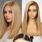 Human Hair Wigs for Women Layered Straight Hair Wig 4x4 Lace Front Wig for Daily