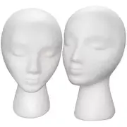 2PCS Wig Holder Hat Stand Female Mannequin Models Wig Hat Stand DIY Prop