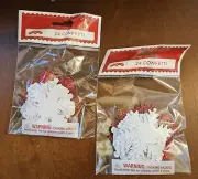 Glitter Snowflake Confetti Red White Sparkle 2 1/2 in each - 2 Packages