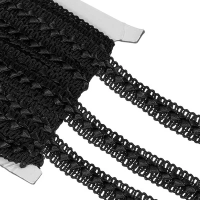 11 Yard Braid Trim, 0.7" Wide Braid Lace Ribbon Gimp Trim for DIY, Black