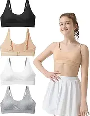 [Sascina] Girls Bras Adjustable Straps Sports Bras for Teens Elastic Underband Padded Wireless Training Bras for Girls