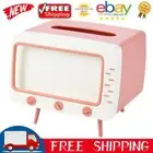 TV Shape Tissue Box Dispenser with Mobile Phone Stand for Desk Bathroom (Pink)
